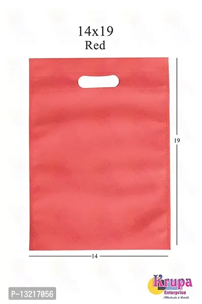 14x19(inch) Size D-Cut Cloth Carry Bag, Handle Bag, Shopping Bag, Daily use Bag, Gift Bag Completely Eco Friendly Bag Pack of 50 Piece (Red)-thumb0