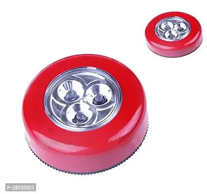 Futaba 3-LED Push Touch Lamp Mini Round Emergency Light with Stick Tape - RED-thumb3
