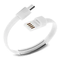 Nema Micro USB Cable Data Sync Charger Wrist Band Cable for Samsung - White-thumb1