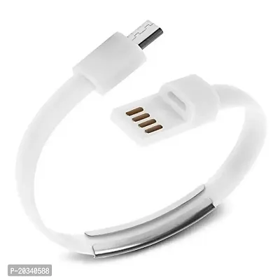 Nema Micro USB Cable Data Sync Charger Wrist Band Cable for Samsung - White-thumb2