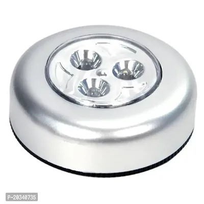 Nema 3-Led Push Touch Lamp Mini Round Emergency Light with Stick Tape-thumb0