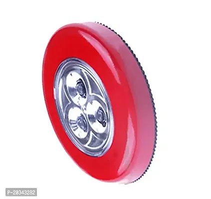 Nema 3-LED Push Touch Lamp Mini Round Emergency Light with Stick Tape - RED-thumb3