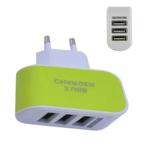 Futaba 3.1A Triple USB Port Wall Charger - Green