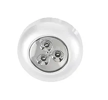Nema 3-LED Push Touch Lamp Mini Round Emergency Light with Stick Tape - White-thumb1