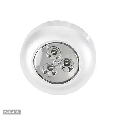 Nema 3-LED Push Touch Lamp Mini Round Emergency Light with Stick Tape - White-thumb2