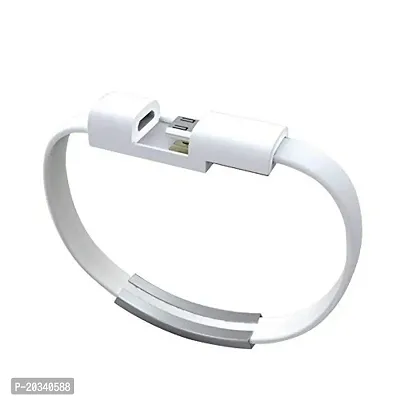 Nema Micro USB Cable Data Sync Charger Wrist Band Cable for Samsung - White-thumb0