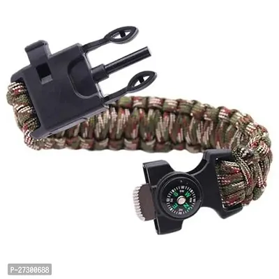 Survival Bracelet Flint Fire Starter Gear With Compass - Mixed Green-thumb2