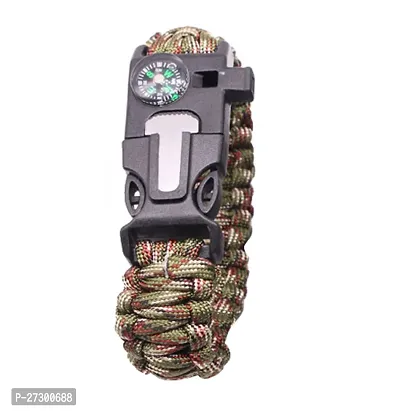 Survival Bracelet Flint Fire Starter Gear With Compass - Mixed Green-thumb3