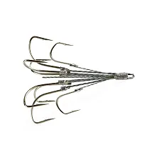 Carbon Steel Treble Fishing Hooks - Size 8 -Pack of 5-thumb2