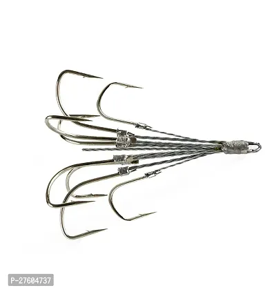 Carbon Steel Treble Fishing Hooks - Size 8 -Pack of 5-thumb3