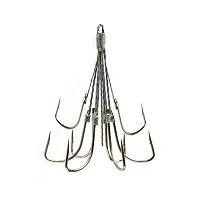 Carbon Steel Treble Fishing Hooks - Size 8 -Pack of 5-thumb1