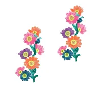 Sequined Sunflower Steam Sew/Iron on Patches for Clothing Stickers -Multicolour -2Pcs-thumb1