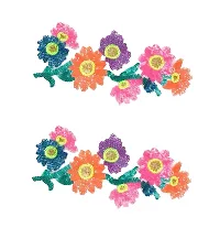 Sequined Sunflower Steam Sew/Iron on Patches for Clothing Stickers -Multicolour -2Pcs-thumb2