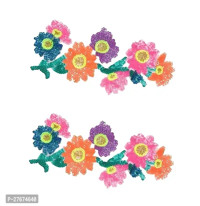 Sequined Sunflower Steam Sew/Iron on Patches for Clothing Stickers -Multicolour -2Pcs-thumb3