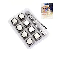 Stainless Steel Stones Reusable Ice Cubes-6Pcs  Tongs-thumb1
