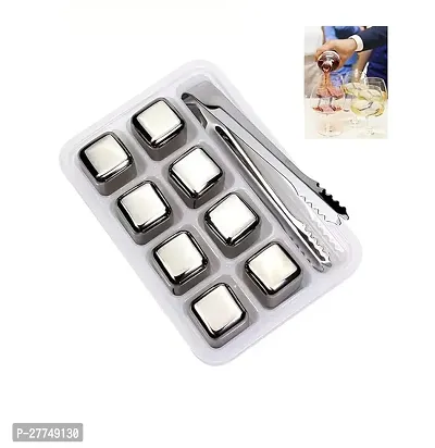 Stainless Steel Stones Reusable Ice Cubes-6Pcs  Tongs-thumb2