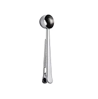 Stainless Steel Multifunctional Spoon with Bag Clip- Silver-thumb1