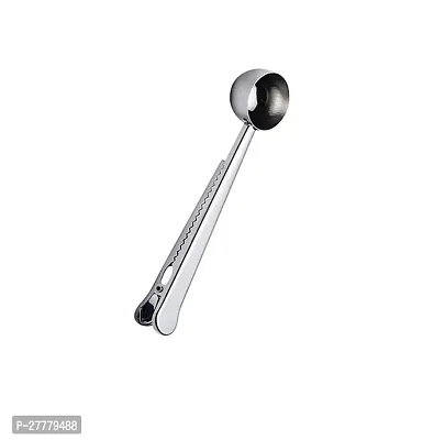 Stainless Steel Multifunctional Spoon with Bag Clip- Silver-thumb3