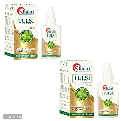 Shukti Ayurvedic Tulsi Amrit Ark Drops (2 x 30 ml) Concentrated Tulsi Ras of 5 Rare Tulsi Varieties for Natural Immunity Boosting And Cough and cold Relief (Pack Of 2)-thumb0