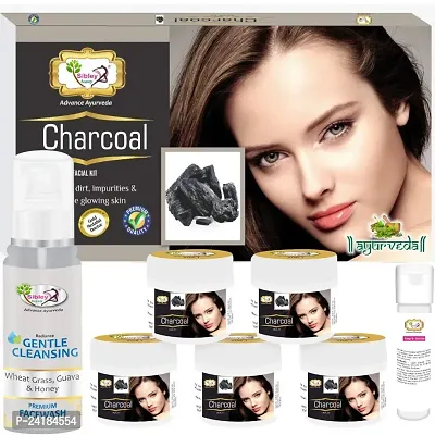 Sibley Beauty Activated Bamboo Charcoal Facial Kit (155 Gm With 10 Ml Serum)+ Gentle Cleansing Face Wash (1 X 100 Ml) - For Men Women Boys Girls Normal Oily Dry Combination Skin