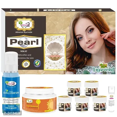 Sibley Beauty Pearl Anti Ageing Facial Kit ( 155 Gm With 10 Ml) - Daily Fresh Face Wash (1 X 100 Ml) - De Tan Removing Facial Cleanser (1 X 60 Gm) - For Men Women Boys Girls