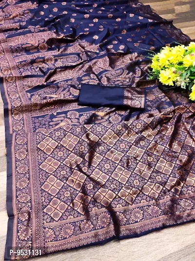 Fancy Jacquard Saree with Blouse Piece for Women-thumb0