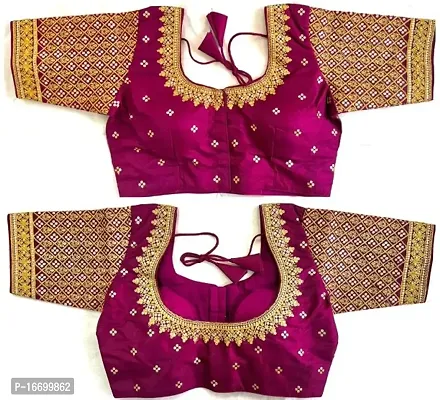 Heavy banglori Silk Zari Embroidered Stitched Blouses
