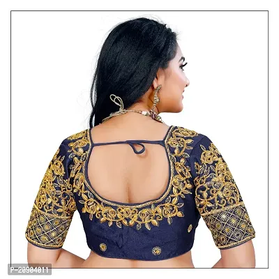 Heavy banglori Silk Zari with Maggam Work Embroidered Stitched Blouses-thumb2