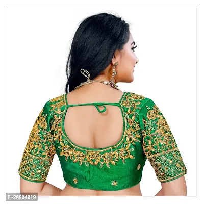 Heavy banglori Silk Zari with Maggam Work Embroidered Stitched Blouses-thumb2