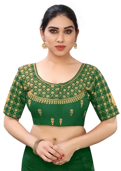 Embroidered Stitched Art Silk Blouses For Women