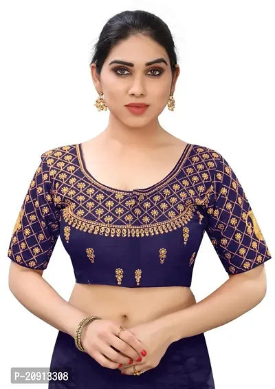 Blouse material Phantom Silk.  Blouse has front open pattern.  Blouse size making 38 and alter upto 42  Blouse has handwork thread and coding work.