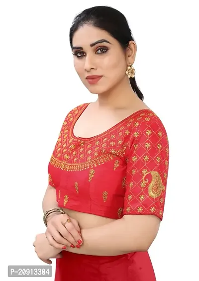Blouse material Phantom Silk.  Blouse has front open pattern.  Blouse size making 38 and alter upto 42  Blouse has handwork thread and coding work.-thumb3