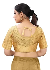 Blouse material Phantom Silk.  Blouse has front open pattern.  Blouse size making 38 and alter upto 42  Blouse has handwork thread and coding work.-thumb1