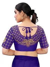 Blouse material Phantom Silk.  Blouse has front open pattern.  Blouse size making 38 and alter upto 42  Blouse has handwork thread and coding work.-thumb1