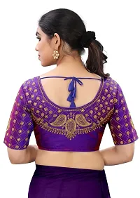 Blouse material Phantom Silk.  Blouse has front open pattern.  Blouse size making 38 and alter upto 42  Blouse has handwork thread and coding work.-thumb1