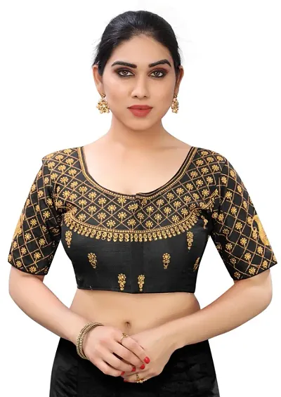Embroidered Stitched Art Silk Blouses For Women