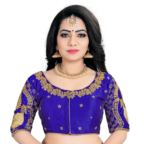 Reliable Pure Banglori Silk Zari Embroidered Stitched Blouses For Women