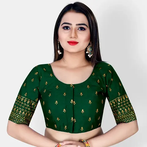 Heavy banglori Silk Zari Embroidered Stitched Blouses