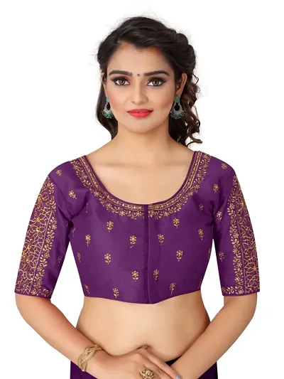 Heavy banglori Silk Zari Embroidered Stitched Blouses