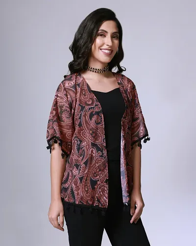 Classic Georgette Printed Shrug For Women