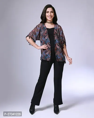 Classic Georgette Printed Shrug for Women