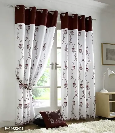 Polyester Eyelet Fitting  Long Door Curtains, pack of 1 (9 ft)-thumb0