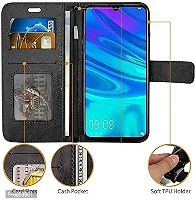 Tecno Spark 8 Pro Flip Case Premium Leather Finish Flip Cover with Card Pockets Wallet StandVintage Flip Cover for Tecno Spark 8 Pro - Black-thumb3