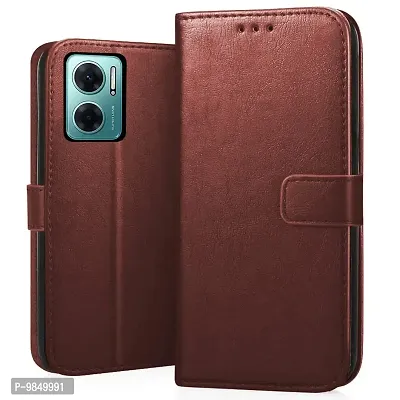 Mi Redmi 11 Prime 5G Flip Case Premium Leather Finish Flip Cover with Card Pockets Wallet StandVintage Flip Cover for Mi Redmi 11 Prime 5G - Brown-thumb0