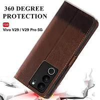 Jotech Vintage Flip Cover for Vivo V29/Vivo V29 Pro 5G - Brown  Coffee-thumb3