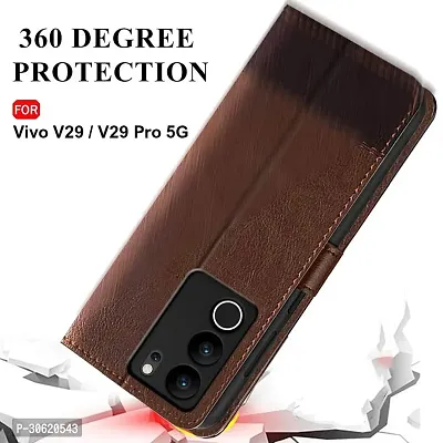 Jotech Vintage Flip Cover for Vivo V29/Vivo V29 Pro 5G - Brown  Coffee-thumb4