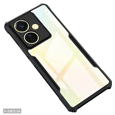 Stylish Solid Back Cover For Vivo Y78 5g - Black