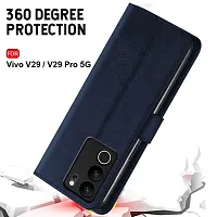 Jotech Button Vintage Flip Coverfor Vivo V29/Vivo V29 Pro 5G - Blue-thumb3