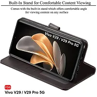 Jotech Vintage Flip Cover for Vivo V29/Vivo V29 Pro 5G - Coffee  Brown-thumb1