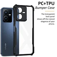 Stylish Solid Back Cover For Vivo Y22 - Black-thumb2